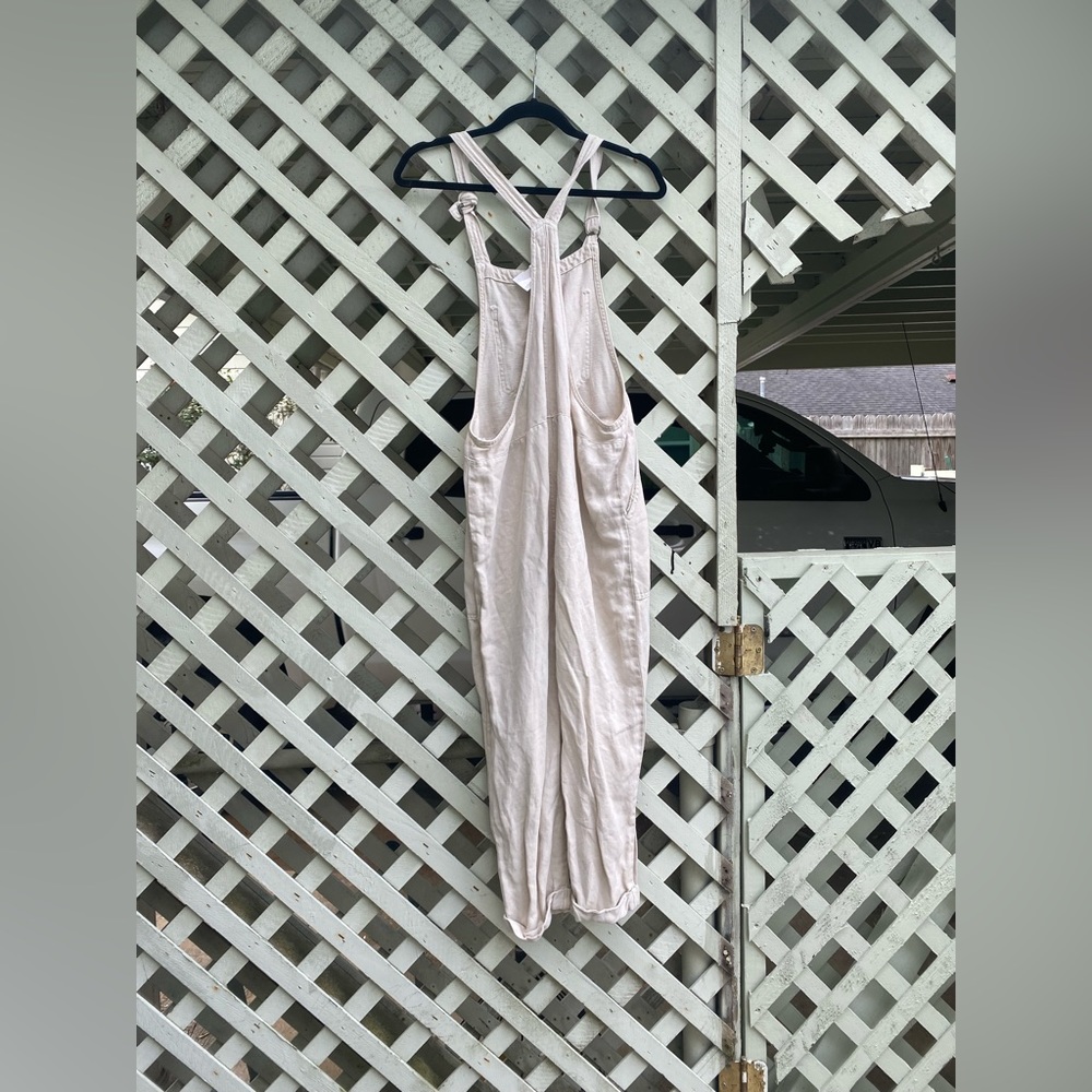 Aerie Cream Utility Twill Linen Overalls - Picture 6 of 6